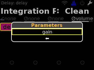 Parameter menu