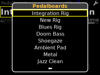 Pedalboard selection