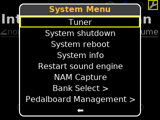System menu