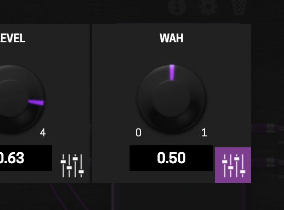 Clicking the parameter's modify button