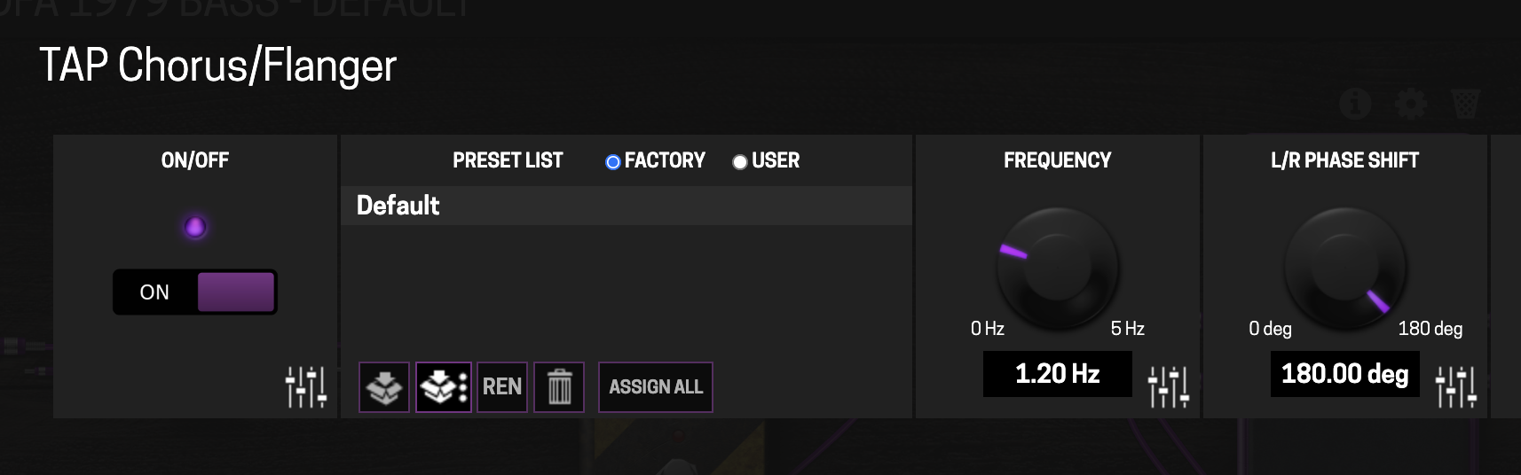 The settings pane for a plugin