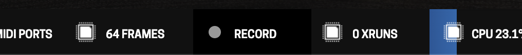 Start recording button in the bottom bar
