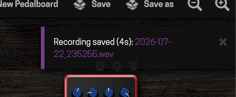 Recording saved notification