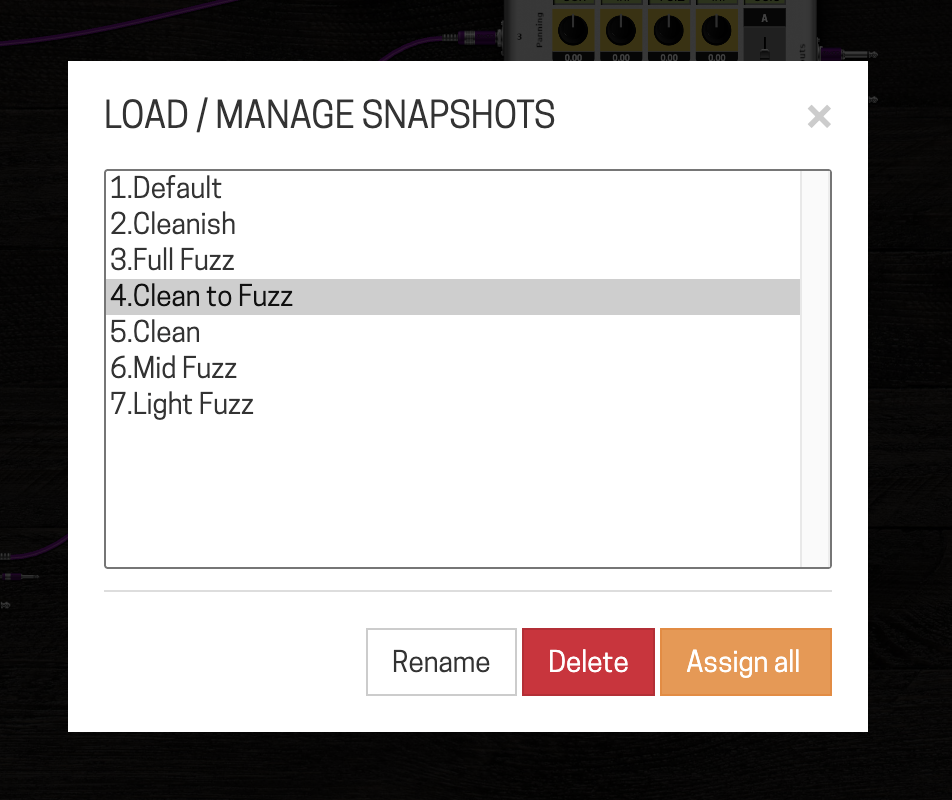 Clicking the parameter's modify button